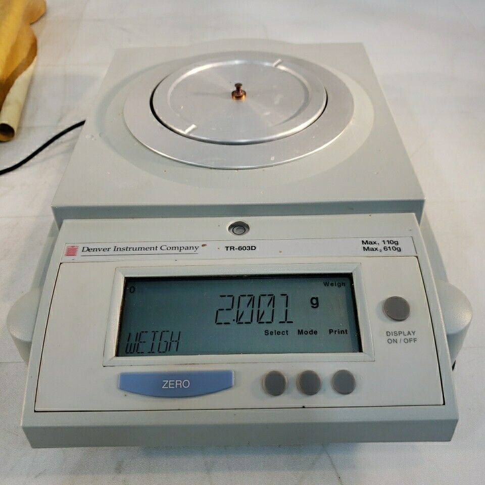 Denver TR-603D Scale Precision Balance w/ Cover & Power Cable Max=110g Max2=610g