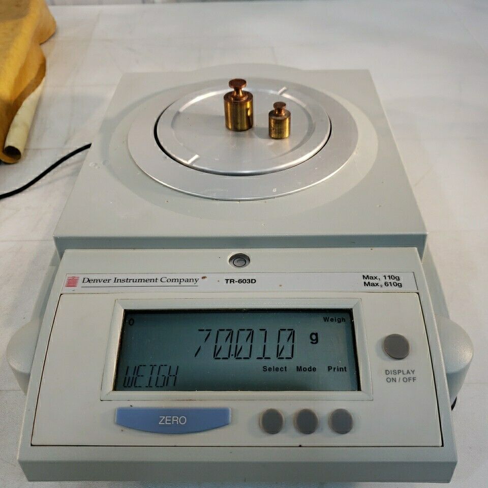Denver TR-603D Scale Precision Balance w/ Cover & Power Cable Max=110g Max2=610g