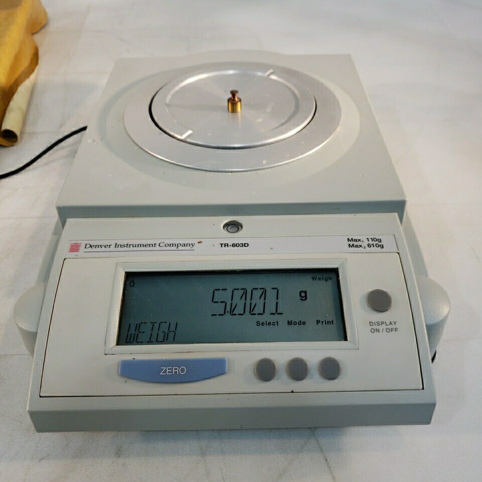 Denver TR-603D Scale Precision Balance w/ Cover & Power Cable Max=110g Max2=610g