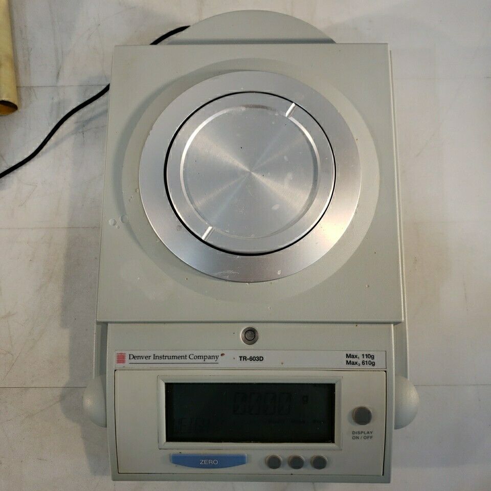 Denver TR-603D Scale Precision Balance w/ Cover & Power Cable Max=110g Max2=610g