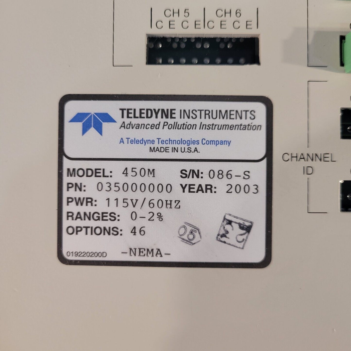 Teledyne Instruments API 450M Ozone Monitor Analyzer Advanced Pollution Instrum
