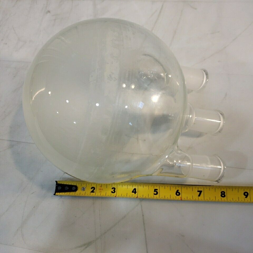 Chemglass 2000mL 3-Neck Round Bottom Flask 24/40 Outer Laboratory