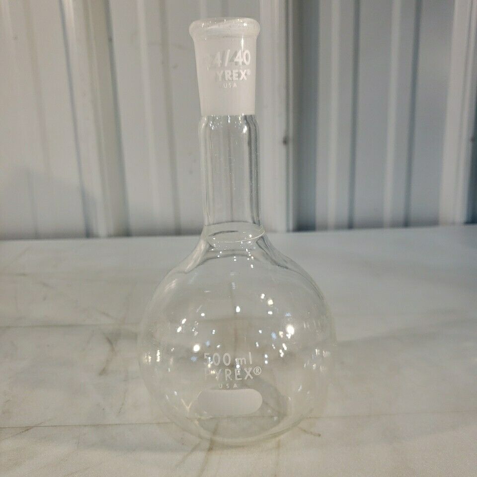 Pyrex 500mL Flat Bottom Flask 24/40 Boiling Flask Long Neck