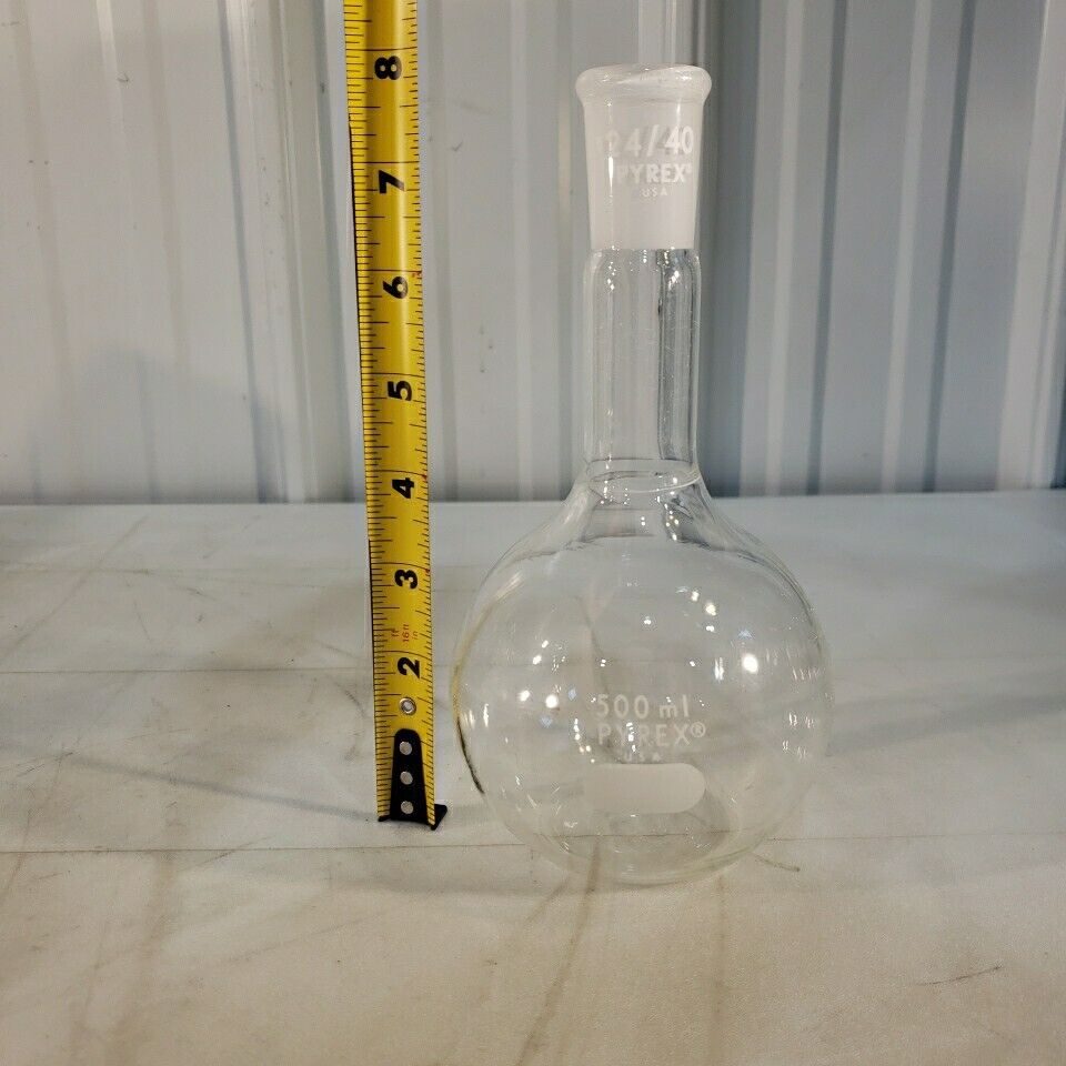 Pyrex 500mL Flat Bottom Flask 24/40 Boiling Flask Long Neck