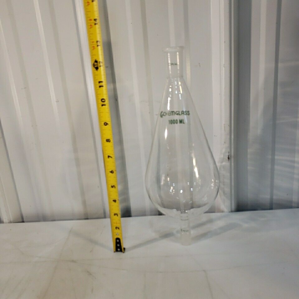Chemglass 1000mL Kuderna-Danish Flask 24/40 19/22 Glass Laboratory 1L