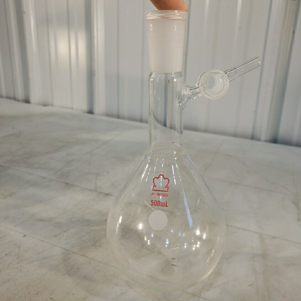 Kontes 500mL Schlenk Flask 24/40 Modified Tube Glass Laboratory