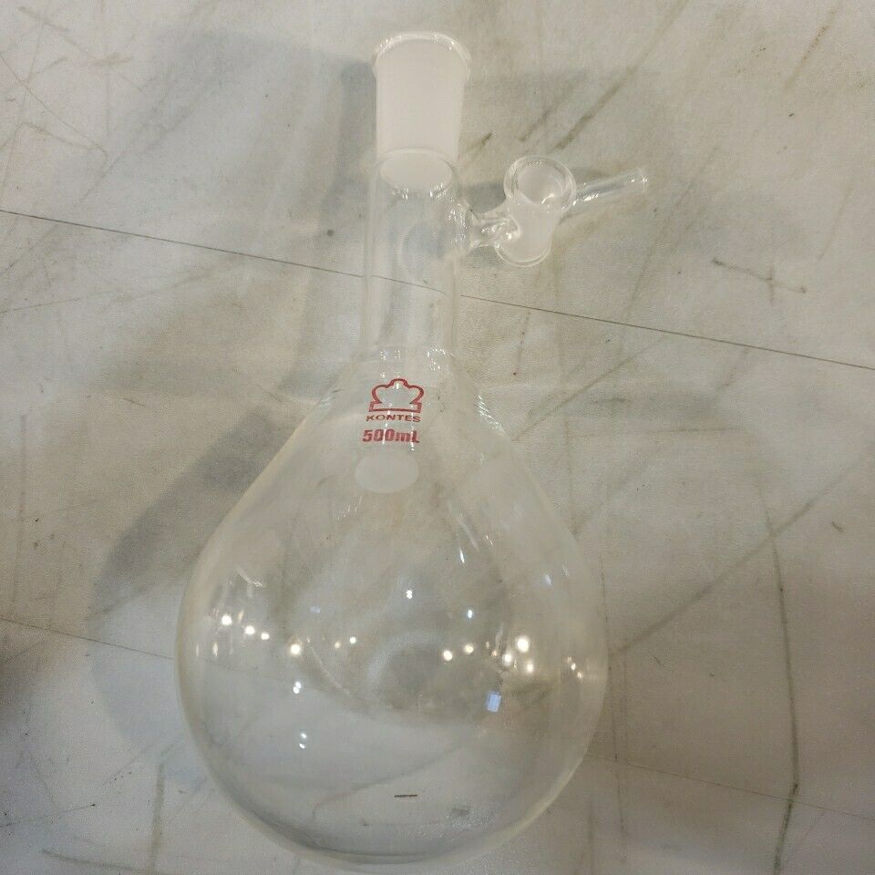 Kontes 500mL Schlenk Flask 24/40 Modified Tube Glass Laboratory