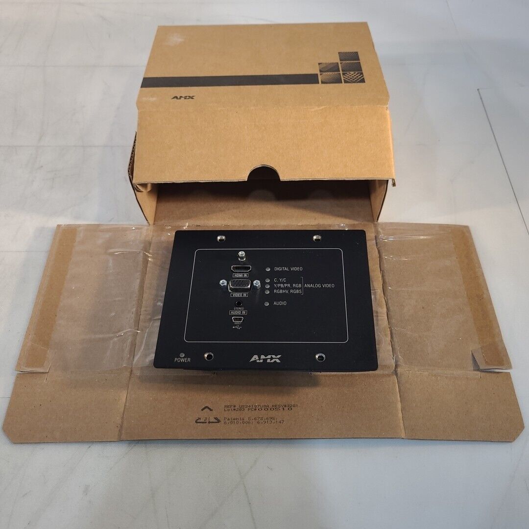 AMX AVB-WP-TX-MULTI-DXLINK-BL Multi-Format White Wallplate Transmitter