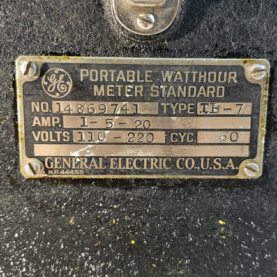1929 Vintage General Electric Co. IB-7 Portable Induction Test Meter