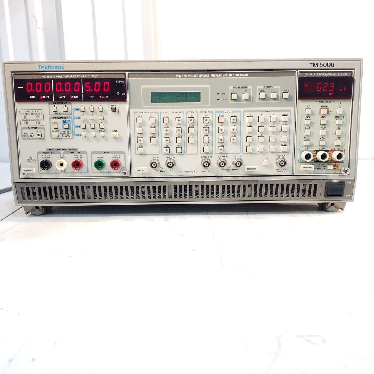Tektronix TM5006 w/ PS5010 Power Supply PFG5105 Pulse Function Generator DM5110