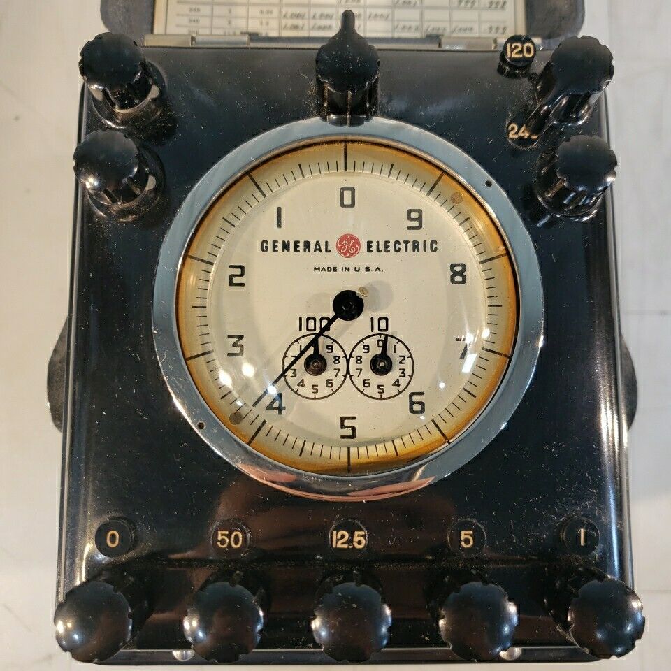 General Electric Vintage 1B-10 Portable Watthour Meter Standard Test Unit