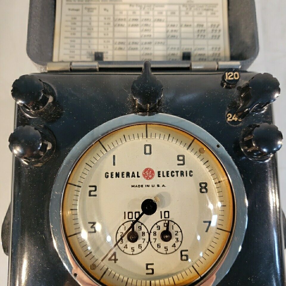 General Electric Vintage 1B-10 Portable Watthour Meter Standard Test Unit