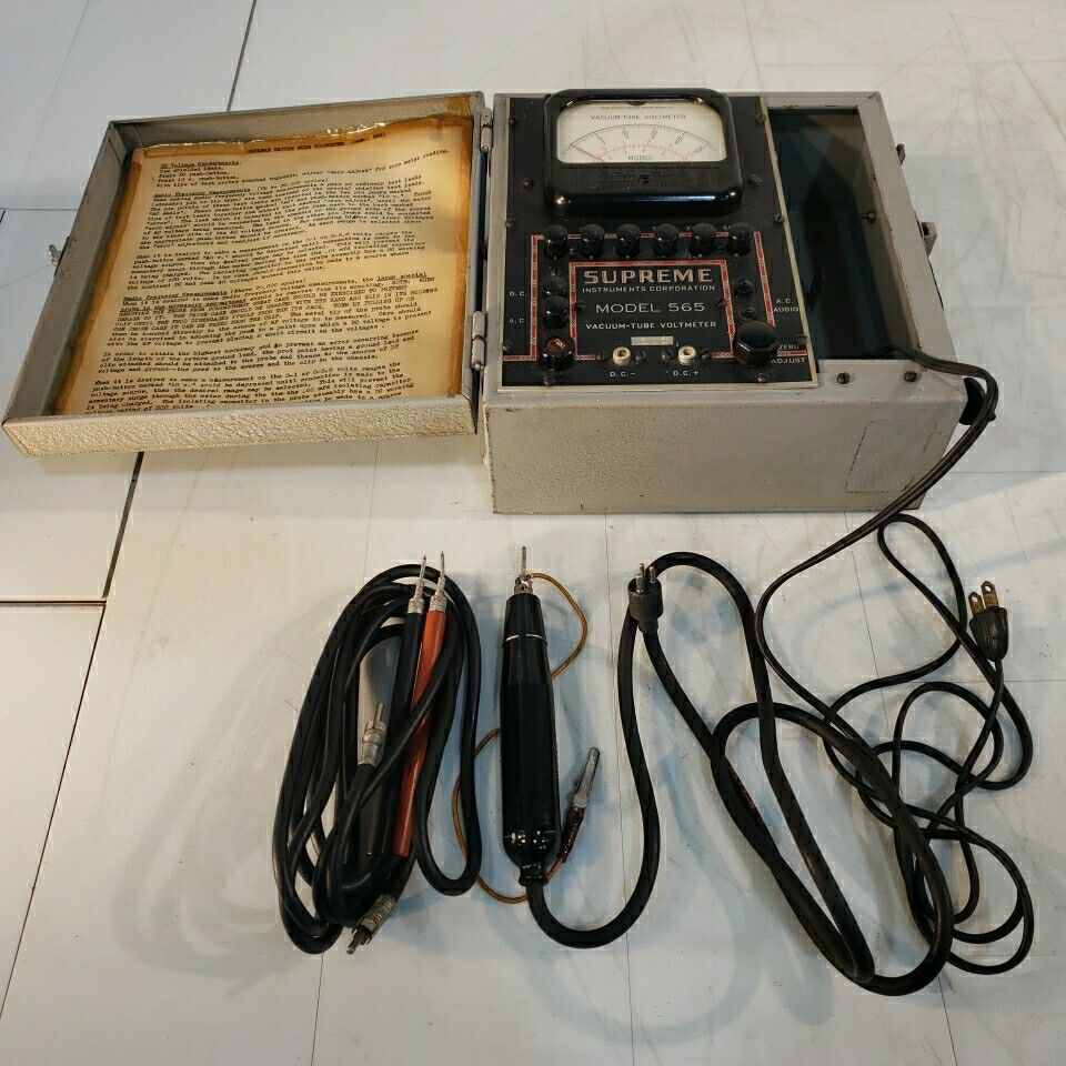 Supreme 565 Vintage Electron Vacuum-Tube Voltmeter Tester Instrument Co.