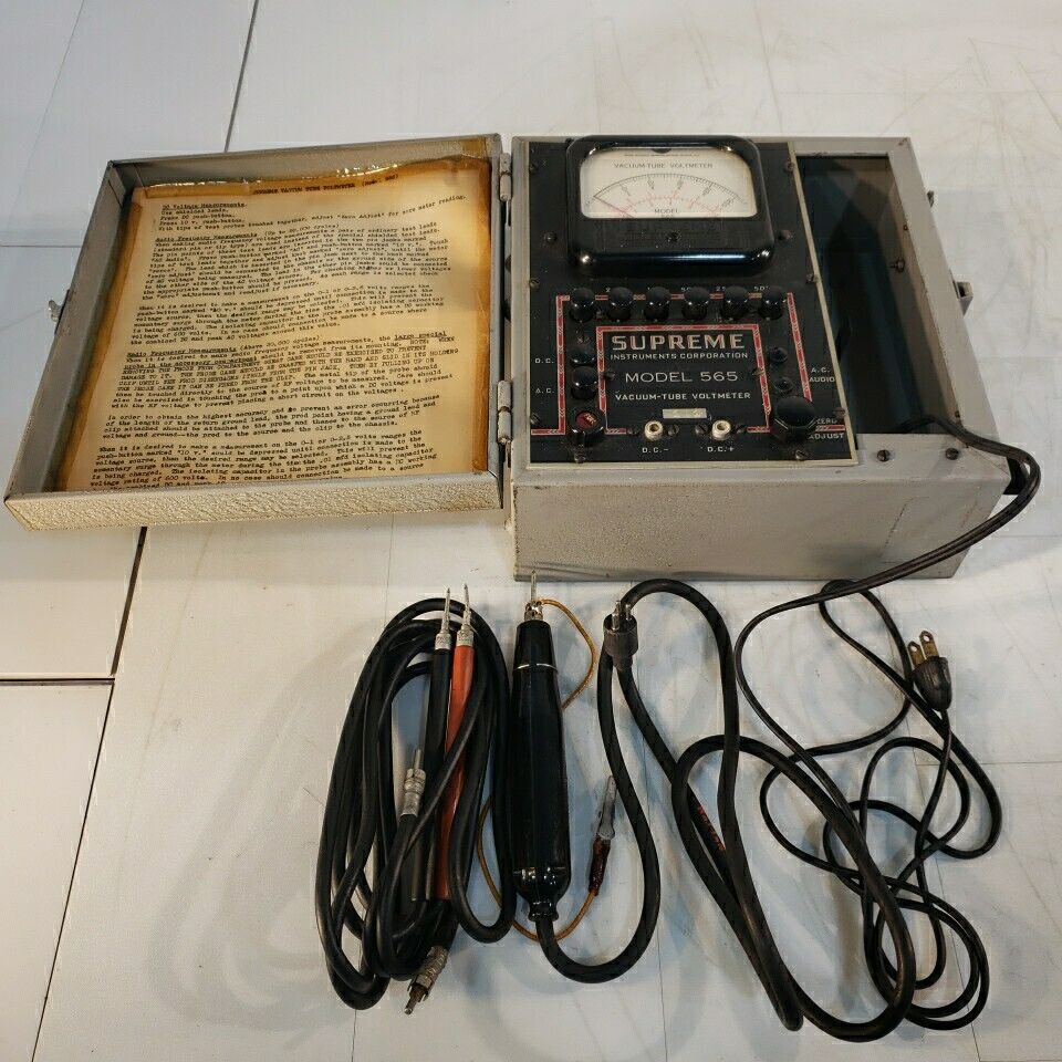 Supreme 565 Vintage Electron Vacuum-Tube Voltmeter Tester Instrument Co.