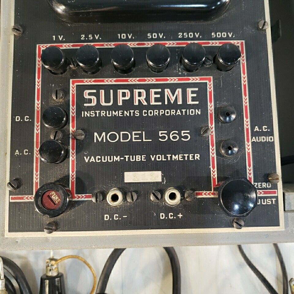 Supreme 565 Vintage Electron Vacuum-Tube Voltmeter Tester Instrument Co.