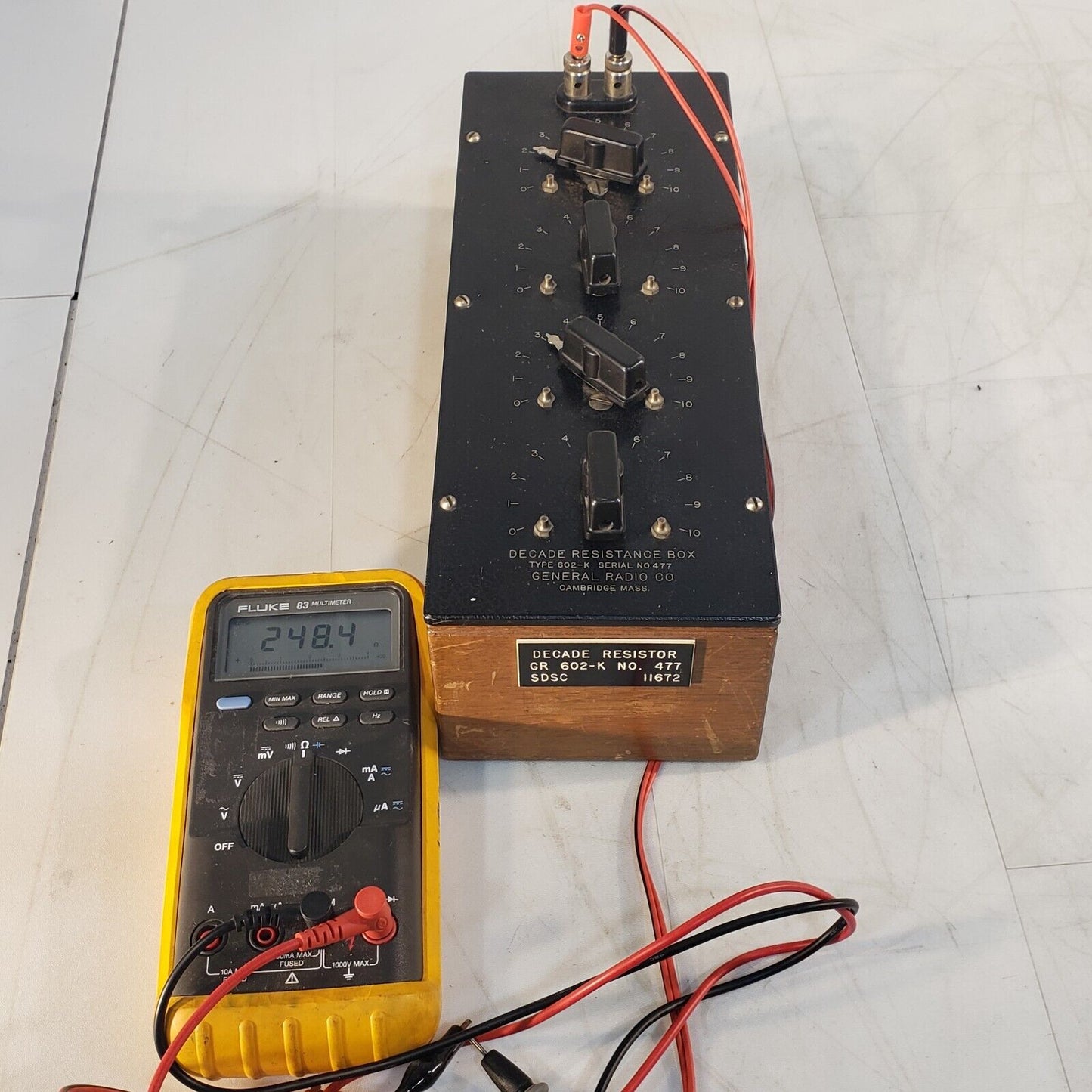 General Radio 602-K Decade Resistance Box Tested Works Co Vintage