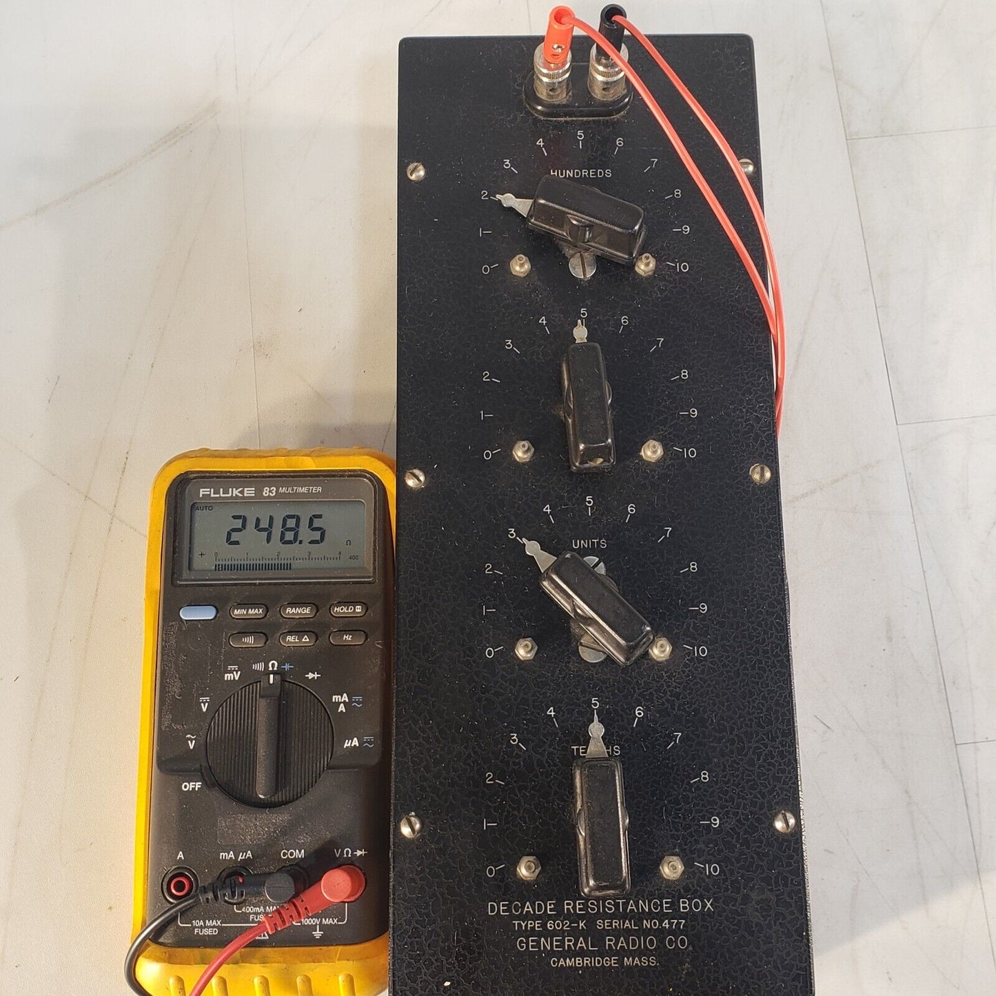 General Radio 602-K Decade Resistance Box Tested Works Co Vintage