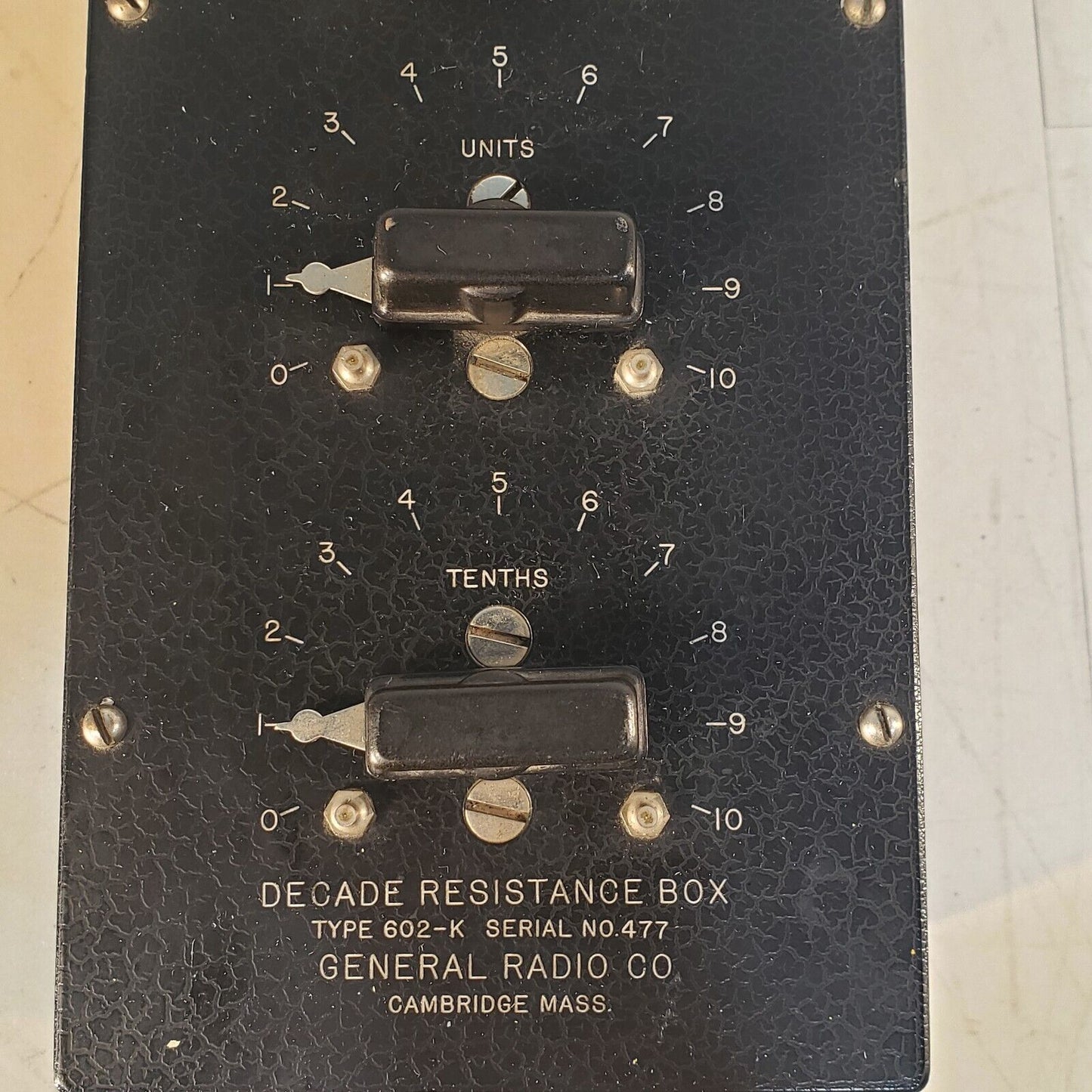 General Radio 602-K Decade Resistance Box Tested Works Co Vintage