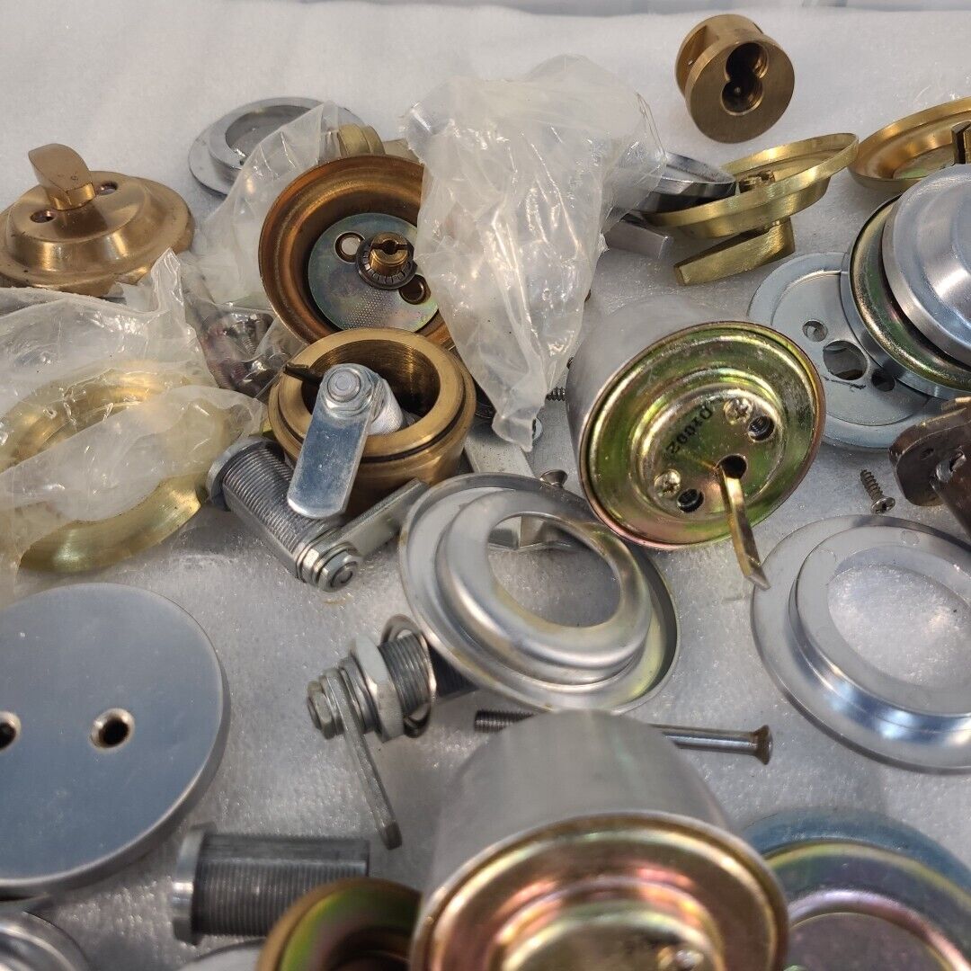 Vintage Large Lot Of Locks Deadbolts Keys Latches Cores Simplex Yale Ilco Parts