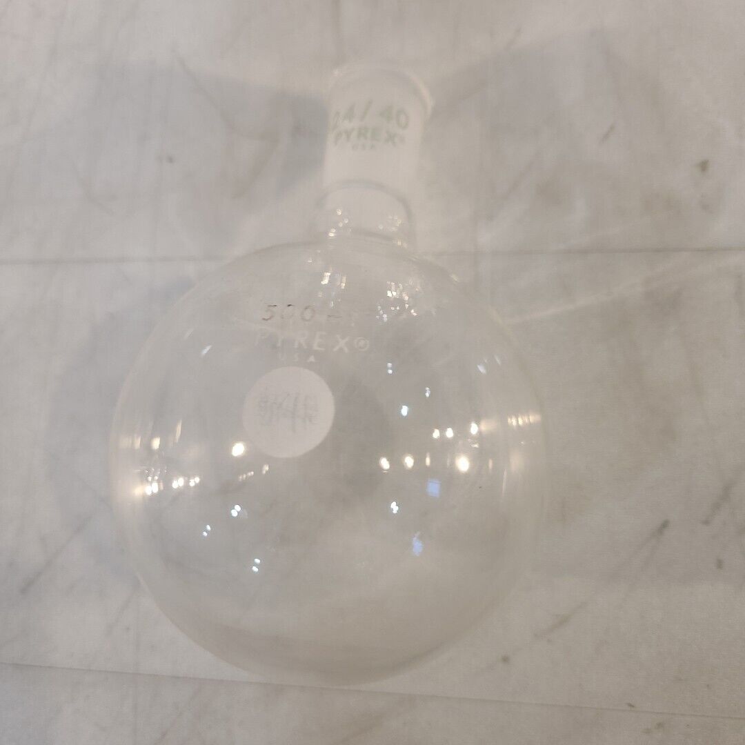 Pyrex 500mL Round Bottom Glass Boiling Flask 24/40 Female Connector Labratory