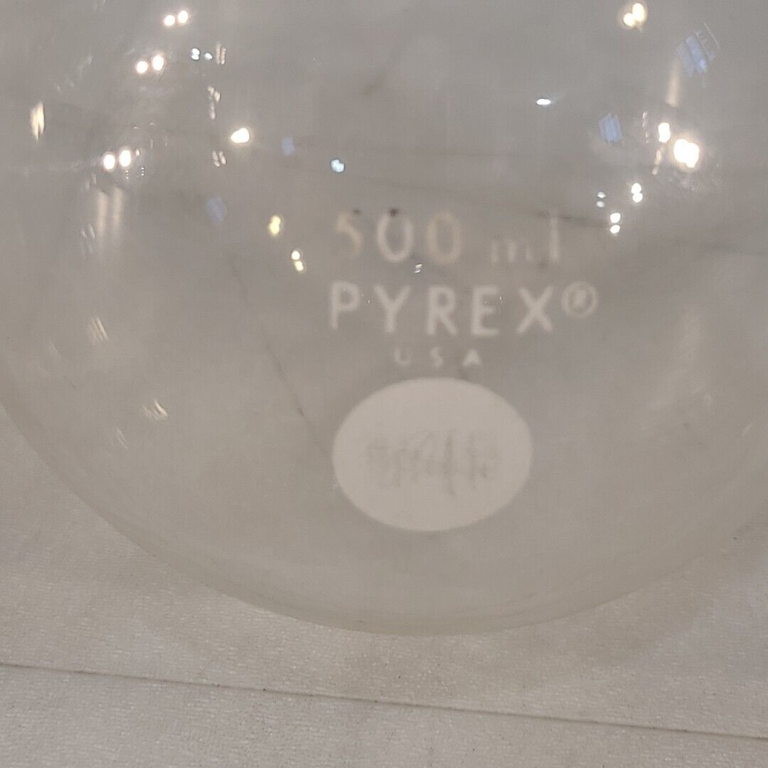 Pyrex 500mL Round Bottom Glass Boiling Flask 24/40 Female Connector Labratory