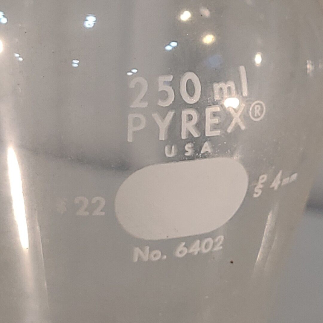 Pyrex 6402 250mL Squibb Separatory Funnel Pear-shaped PTFE Stopcock Lab