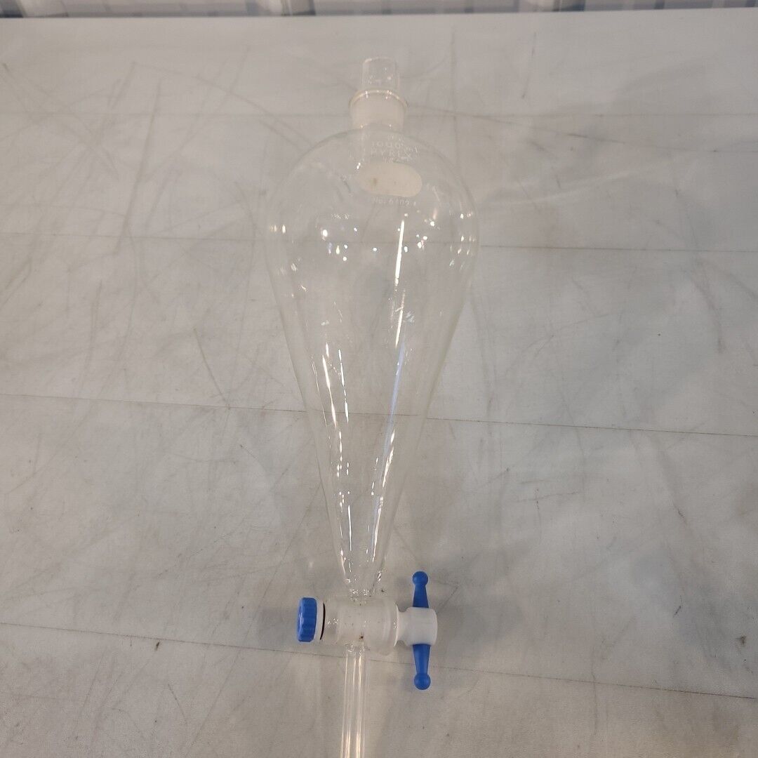 Pyrex 6402 1000mL Squibb Separatory Funnel Pear-shaped W/ Stopcock & Valve