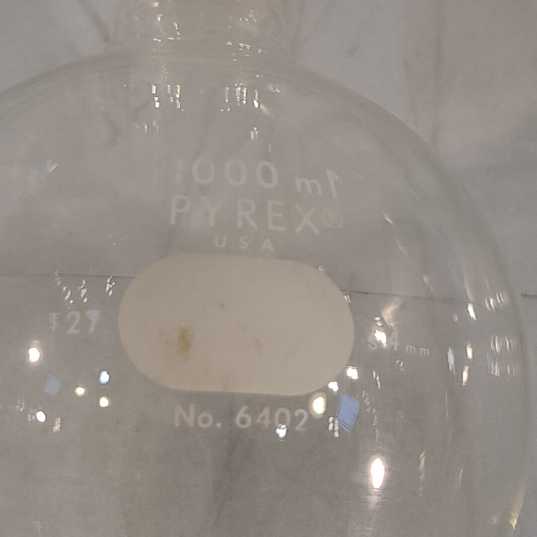 Pyrex 6402 1000mL Squibb Separatory Funnel Pear-shaped W/ Stopcock & Valve