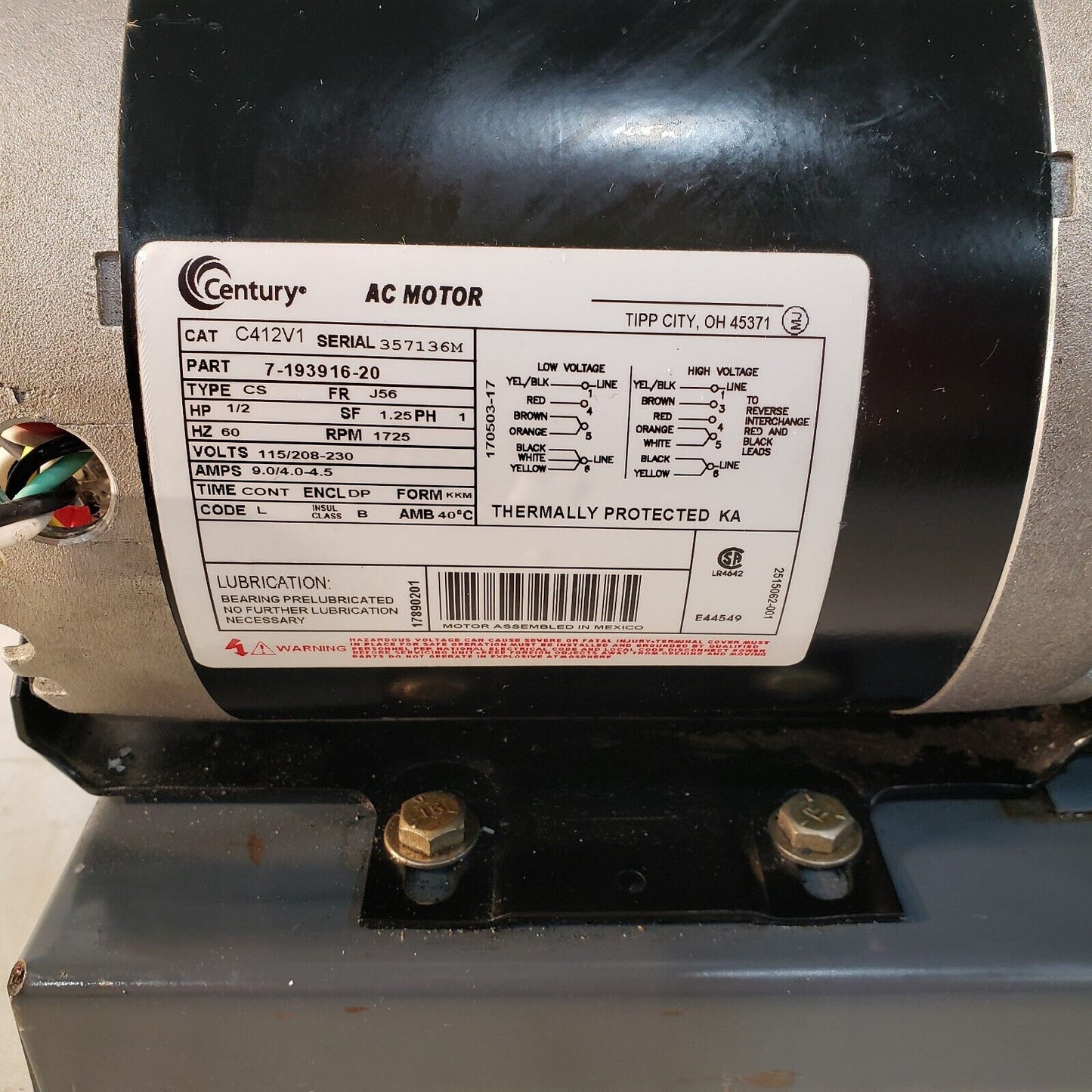 Sargent-Welch 1405 Duo-Seal Vacuum Pump Pulls 15 Torr Of Vacuum 115V High Vacuum