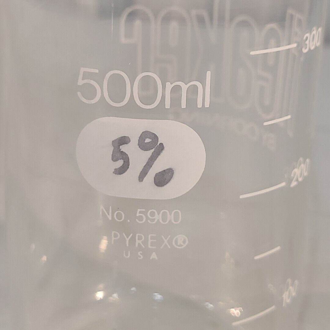 Pyrex Corning 5900 Fleaker 500mL Glassware Labratory Glass Pour Spout Lab Used