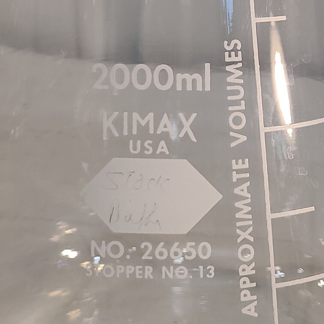 Kimax 26650 2000mL Erlenmeyer Flask Conical Laboratory Glassware Wide Mouth