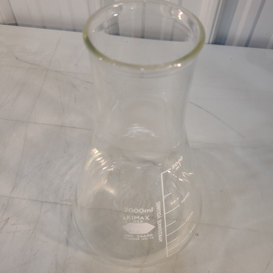 Kimax 26650 2000mL Erlenmeyer Flask Conical Laboratory Glassware Wide Mouth