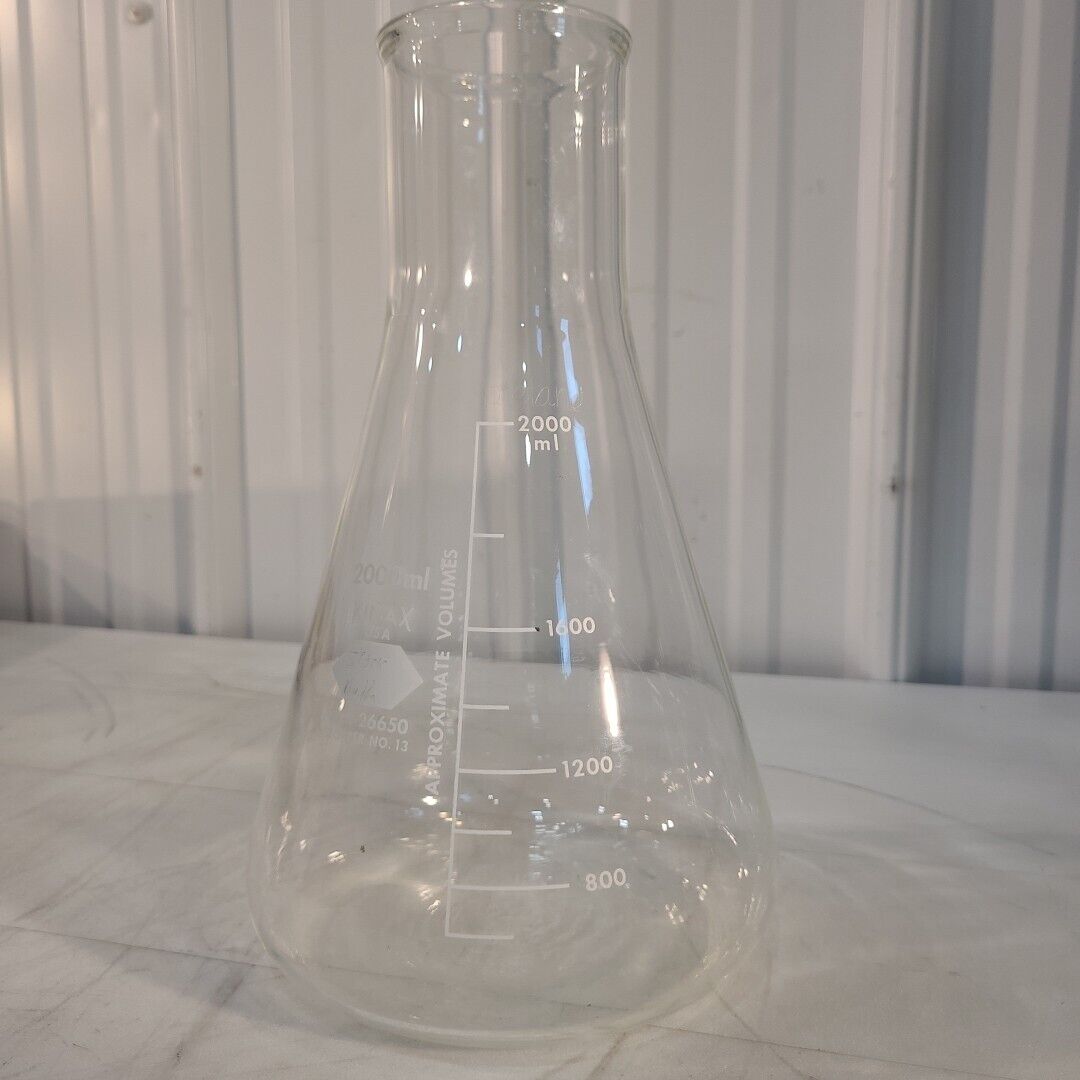 Kimax 26650 2000mL Erlenmeyer Flask Conical Laboratory Glassware Wide Mouth