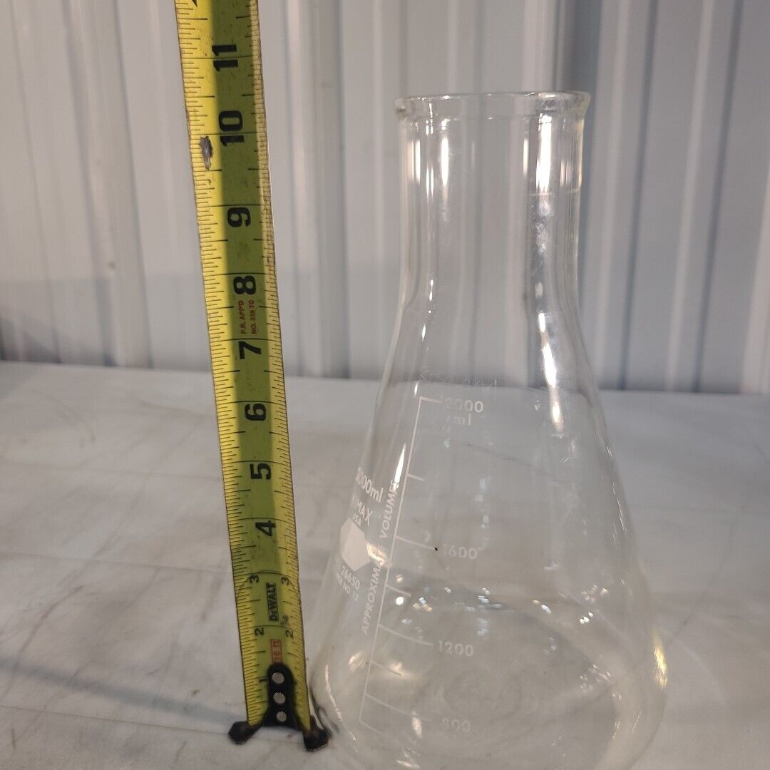 Kimax 26650 2000mL Erlenmeyer Flask Conical Laboratory Glassware Wide Mouth