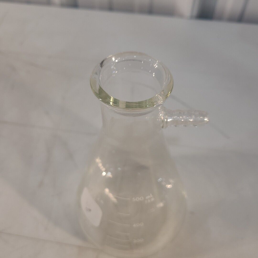 Pyrex 5340 500mL Erlenmeyer Flask Conical W/ Sidearm Filtering Labratory Glass