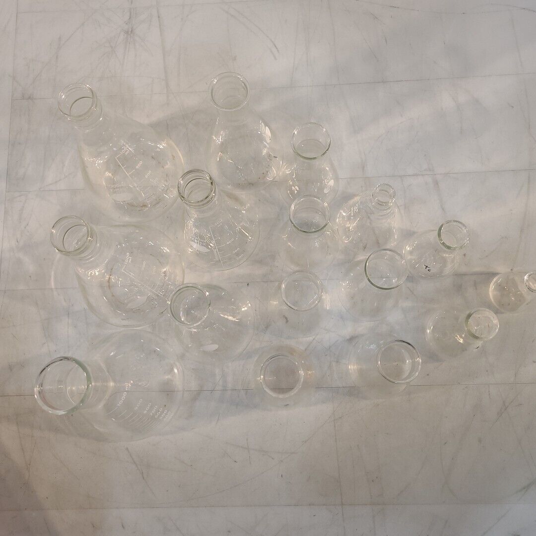 Lot Of 16- Kimax Pyrex 26505 4980 5100 Erlenmeyer Flask Labratory Glassware mL