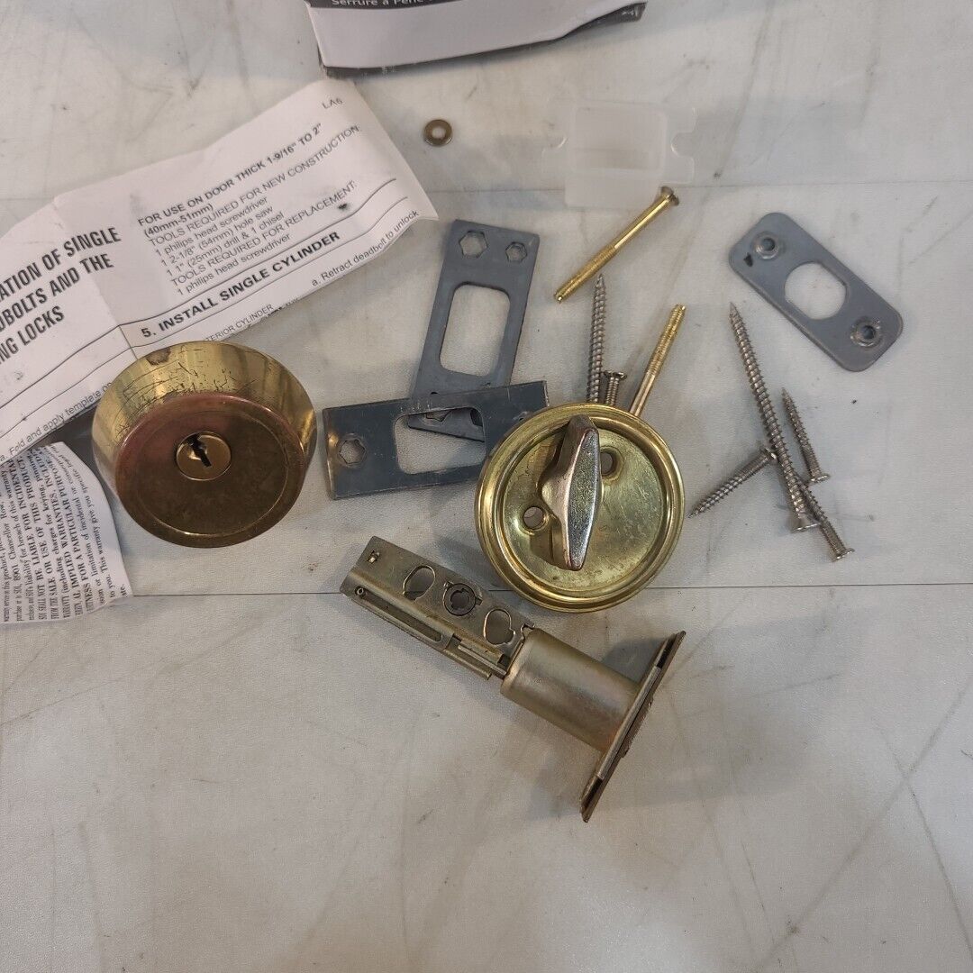 Uscan Grade 2 Single Cylinder Deadbolt Brass Finish D130-IC