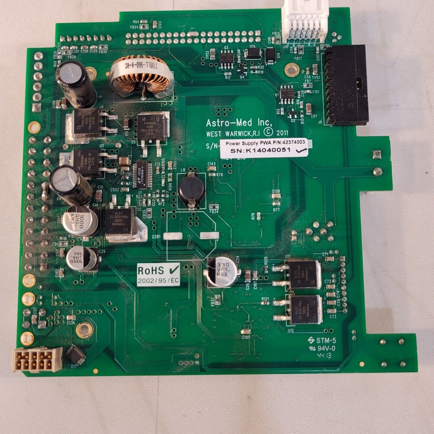Astro Med PWA 4237403 Power Supply Circuit Board From DMX 8000 DAQ Recorder