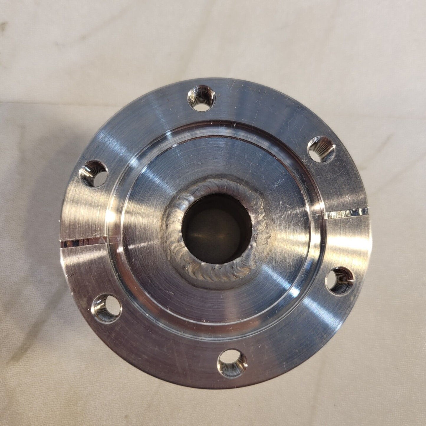 Huntington Labs 2.75" DN35CF To KF16 NW16 High Vacuum Adapter Tapped Holes Fixed