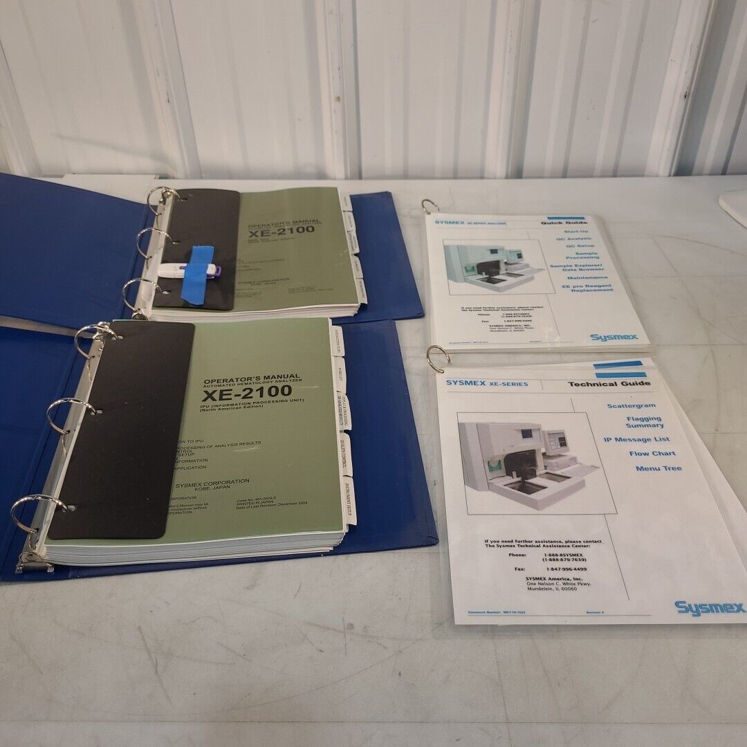 Sysmex XE-2100 Owners Operators Manual Technical Guide Maintenance w/ Driver USB