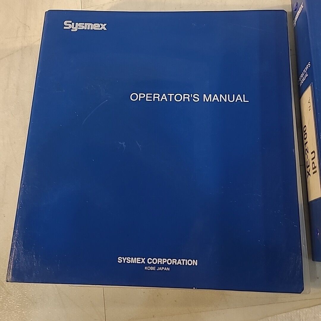 Sysmex XE-2100 Owners Operators Manual Technical Guide Maintenance w/ Driver USB