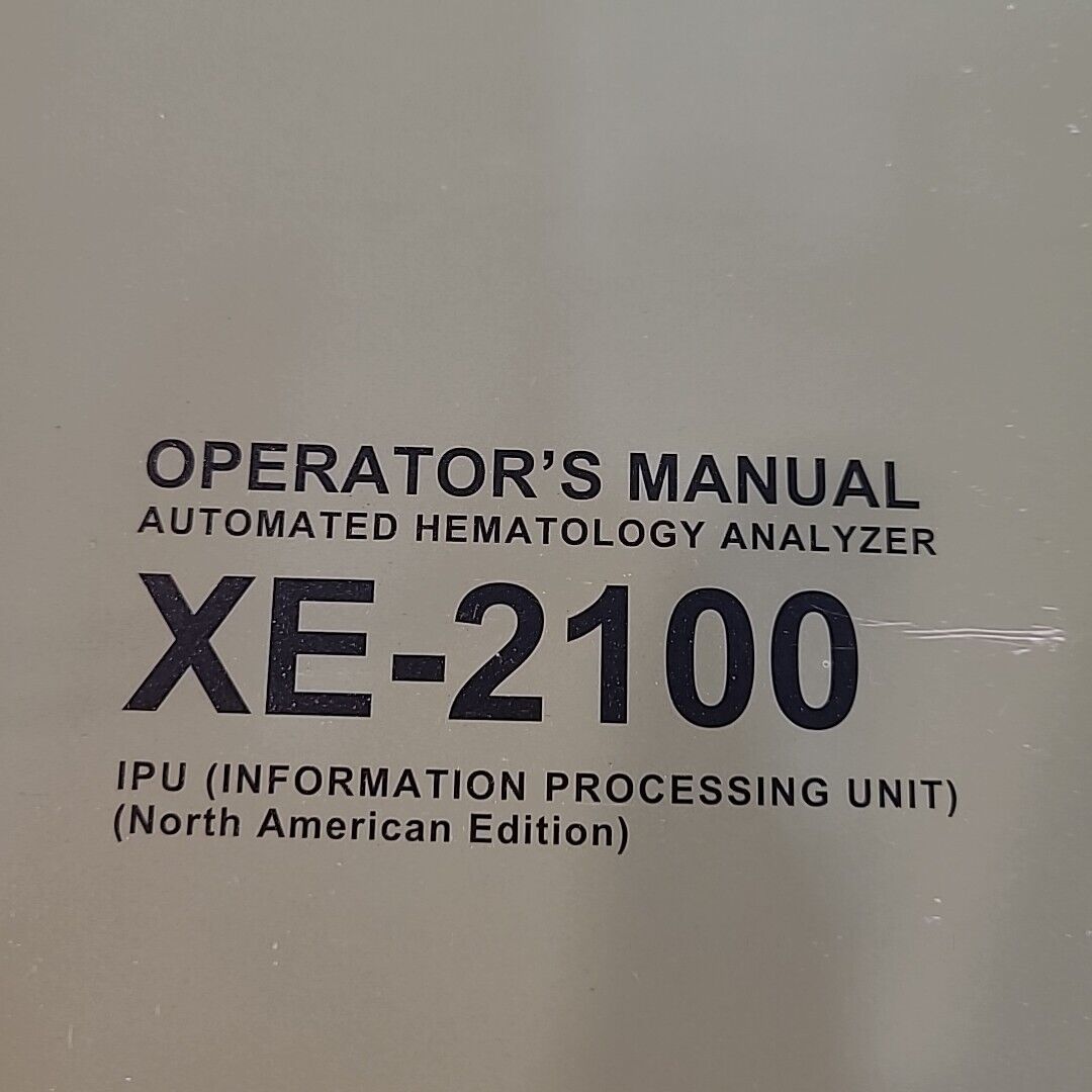 Sysmex XE-2100 Owners Operators Manual Technical Guide Maintenance w/ Driver USB