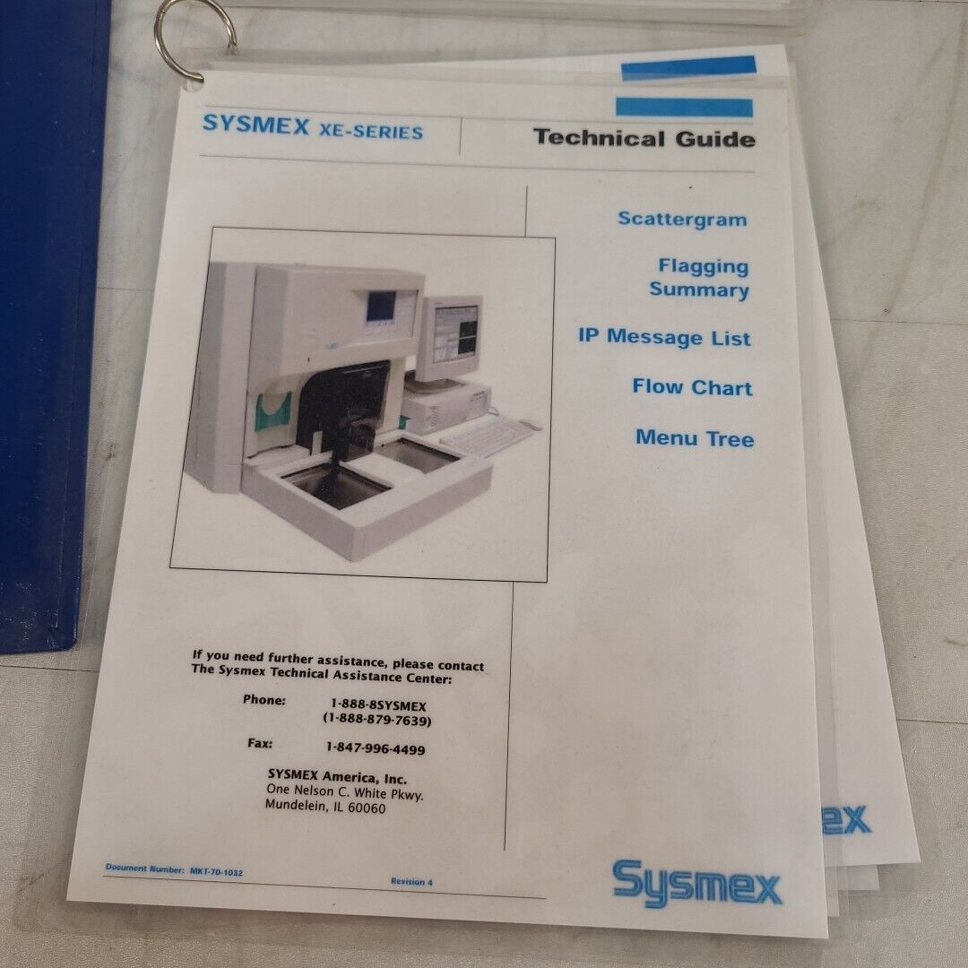 Sysmex XE-2100 Owners Operators Manual Technical Guide Maintenance w/ Driver USB