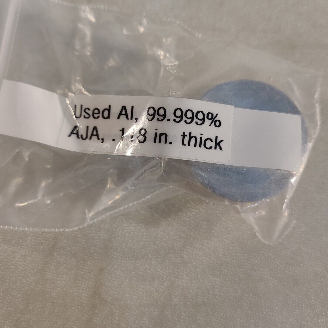 AJA 1" Keeper Al2O3 Al Target 0.08" 0.118" Thick Bonded To Keeper Backing Plate