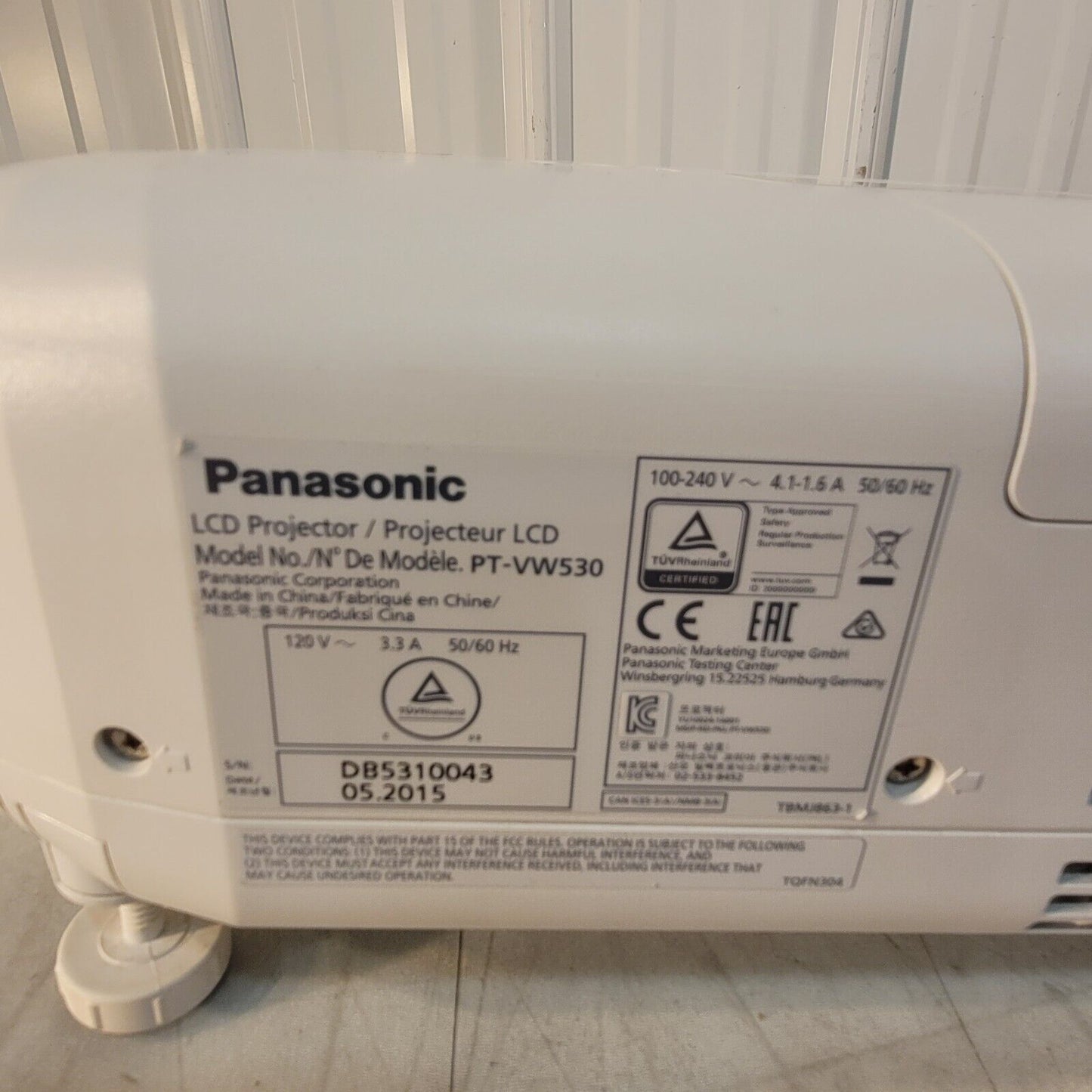 FRESH LAMP Panasonic VW530 WXGA LCD Projector PT-VW530, 0 Lamp Hours