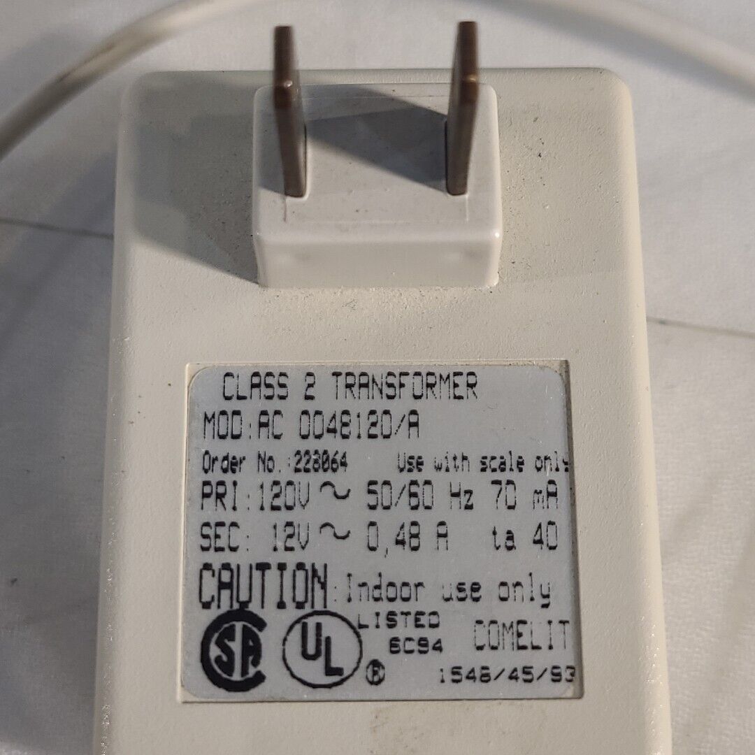 Charging Cord From Mettler Toledo AB204 AC 0048120/A 228064 Scale 12v 0.48A