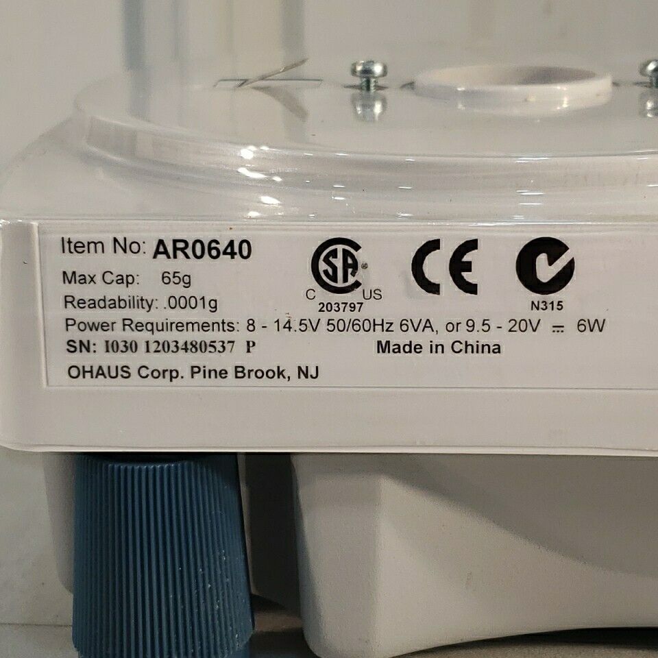 Ohaus Adventurer Balance Scale 120V AR0640 65g Max 0.0001g Step Not Working