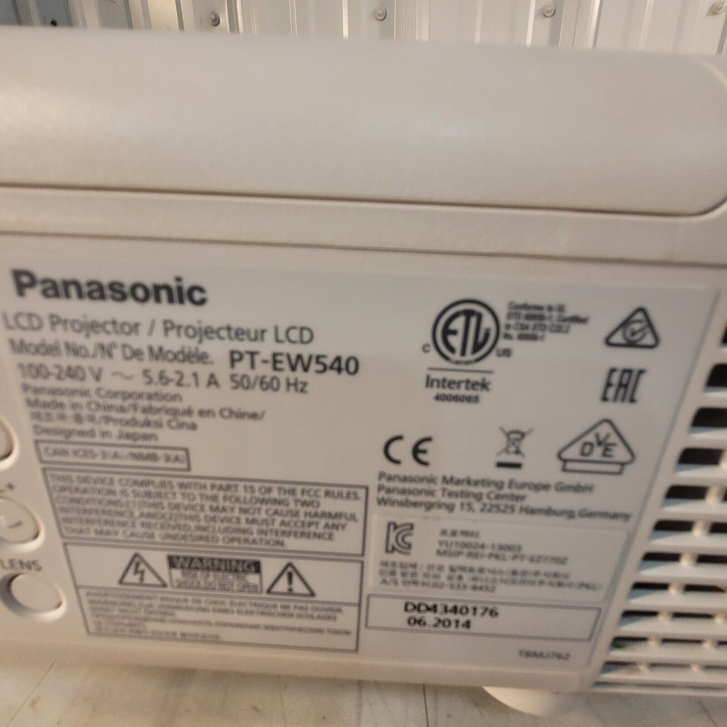 FRESH LAMP Panasonic EW540 WXGA LCD Projector PT-EW540 0 Lamp Hours