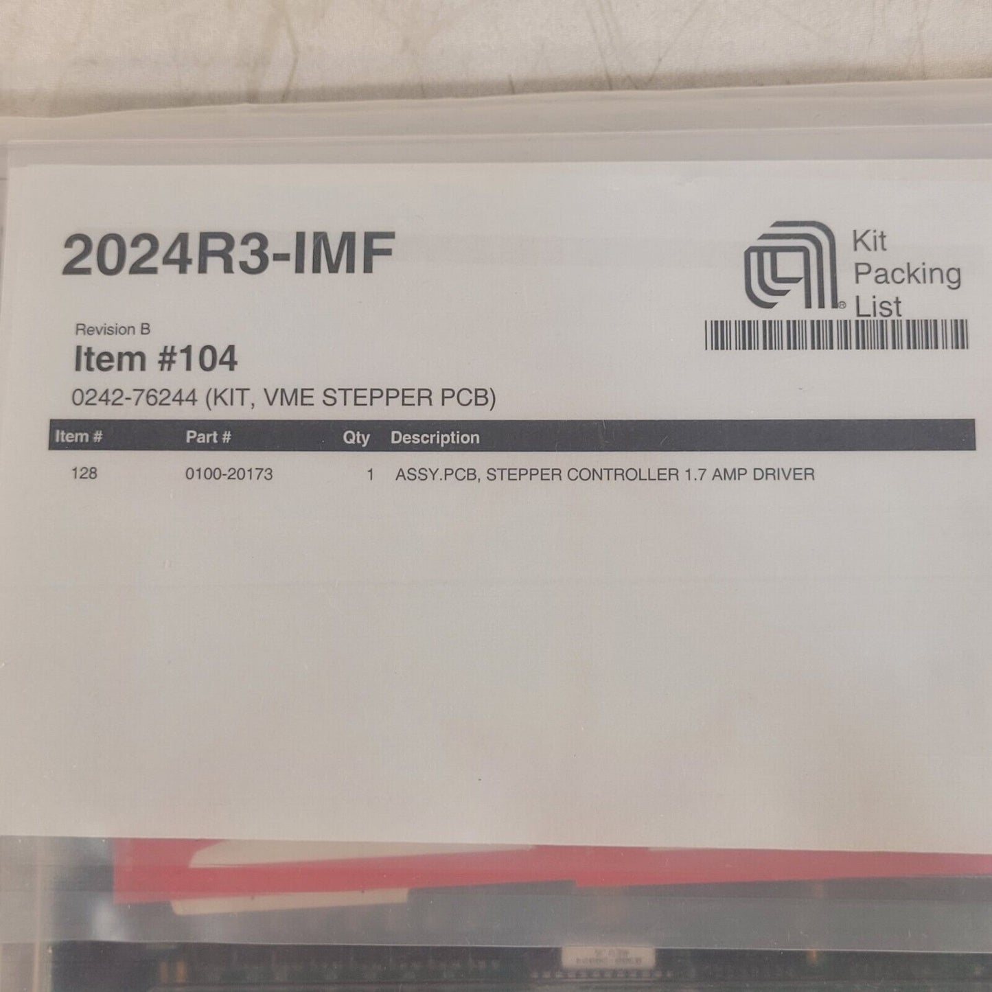 Applied Materials AMAT 0242-76244 VME Stepper PCB Kit 2024R3-IMF 0100-20173