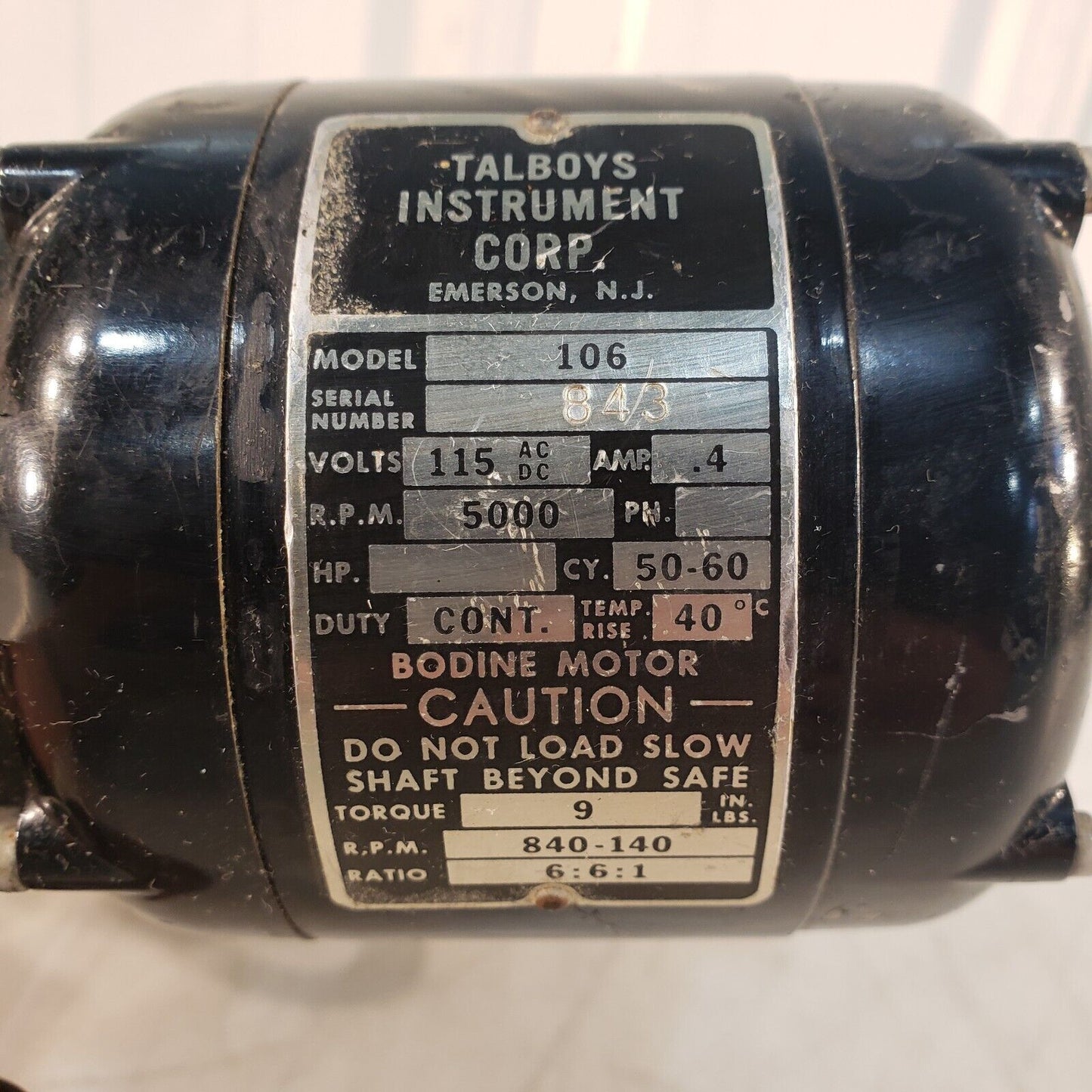 TESTED WORKS - Talboys 106 Variable Speed Overhead Lab Stirrer Bodine Motor
